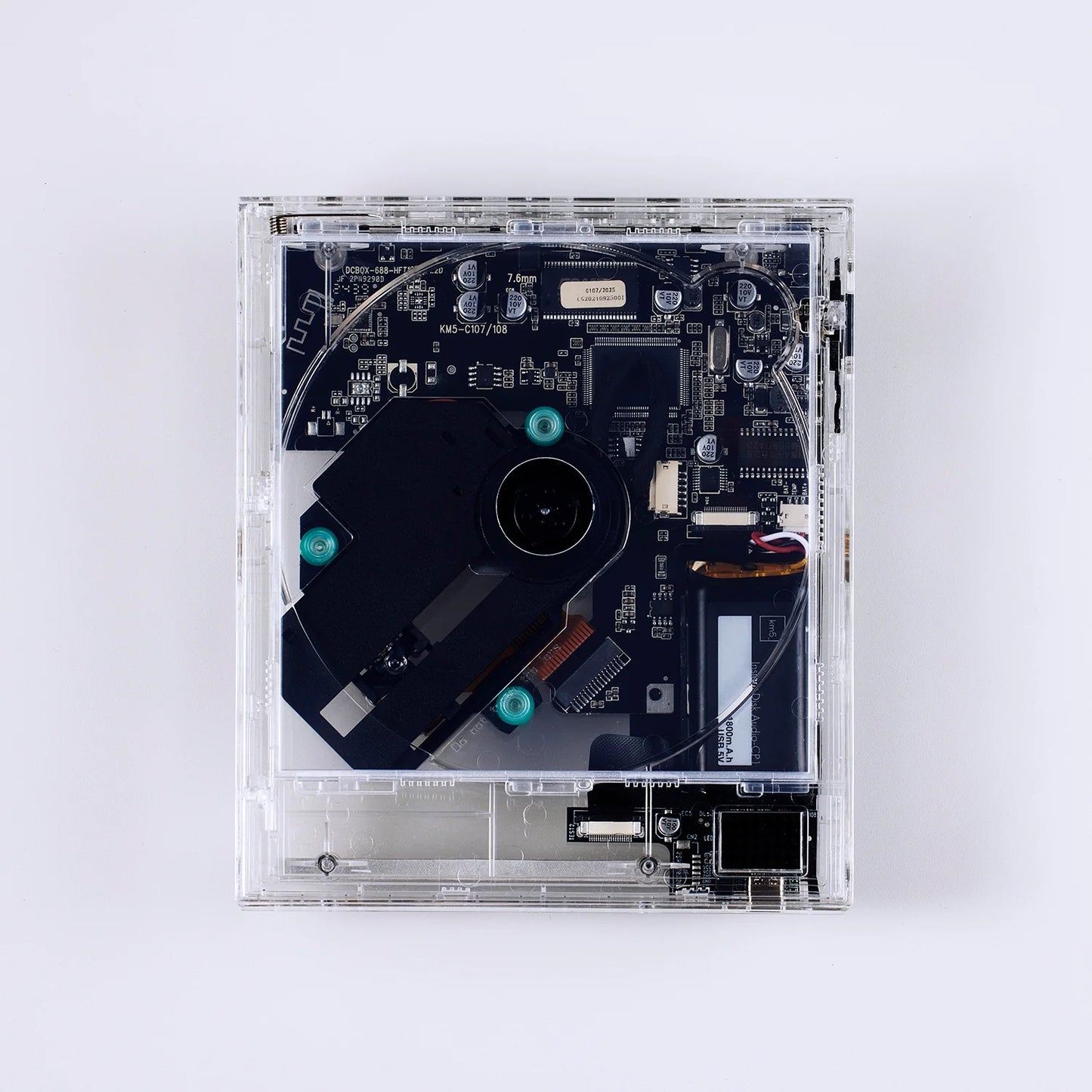 KM5 Instant Disk Audio-CP1 CD player Clear transparent color