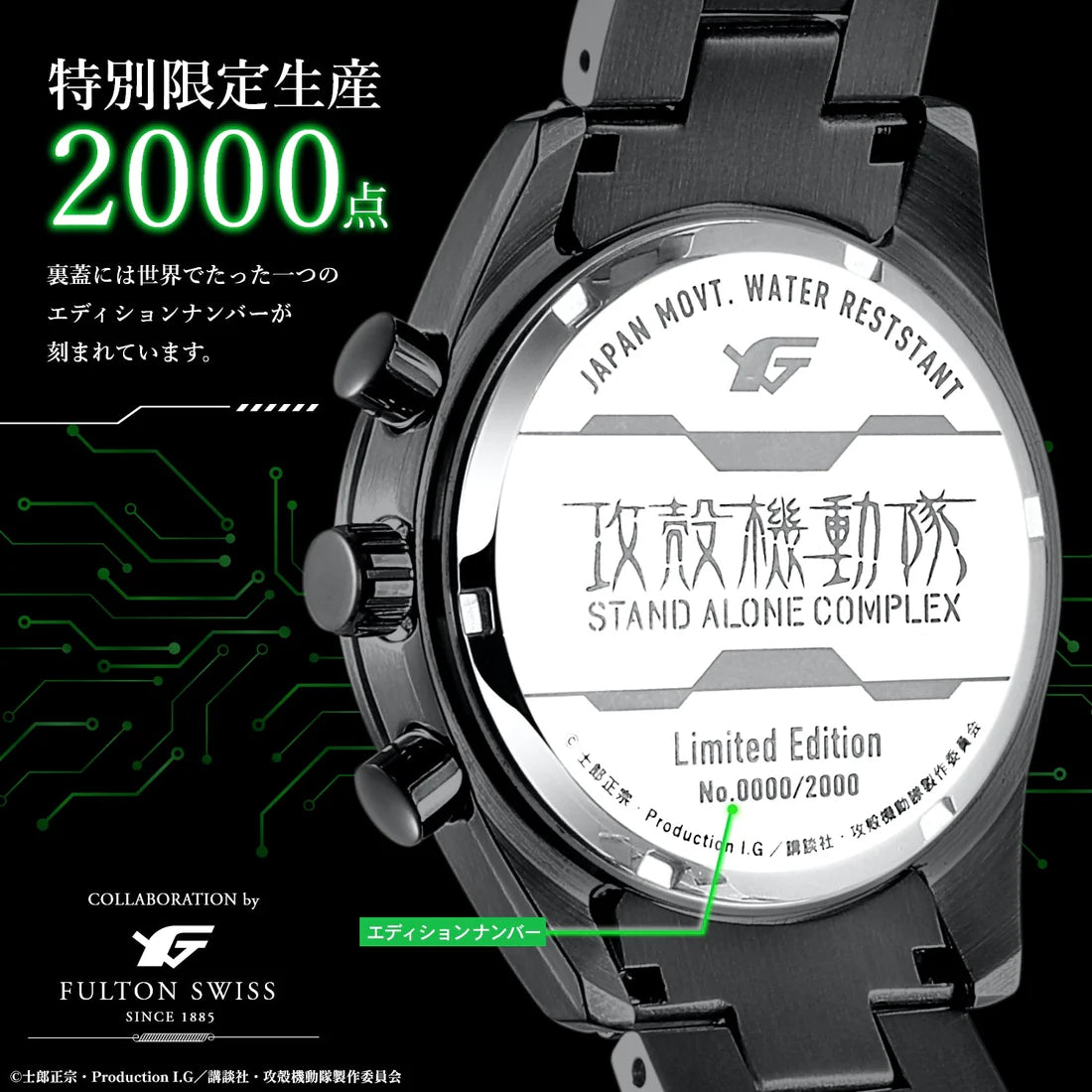 攻殻機動隊 S.A.C. STAND ALONE COMPLEX 草薙 素子 特別版 限量手錶 JDM日版