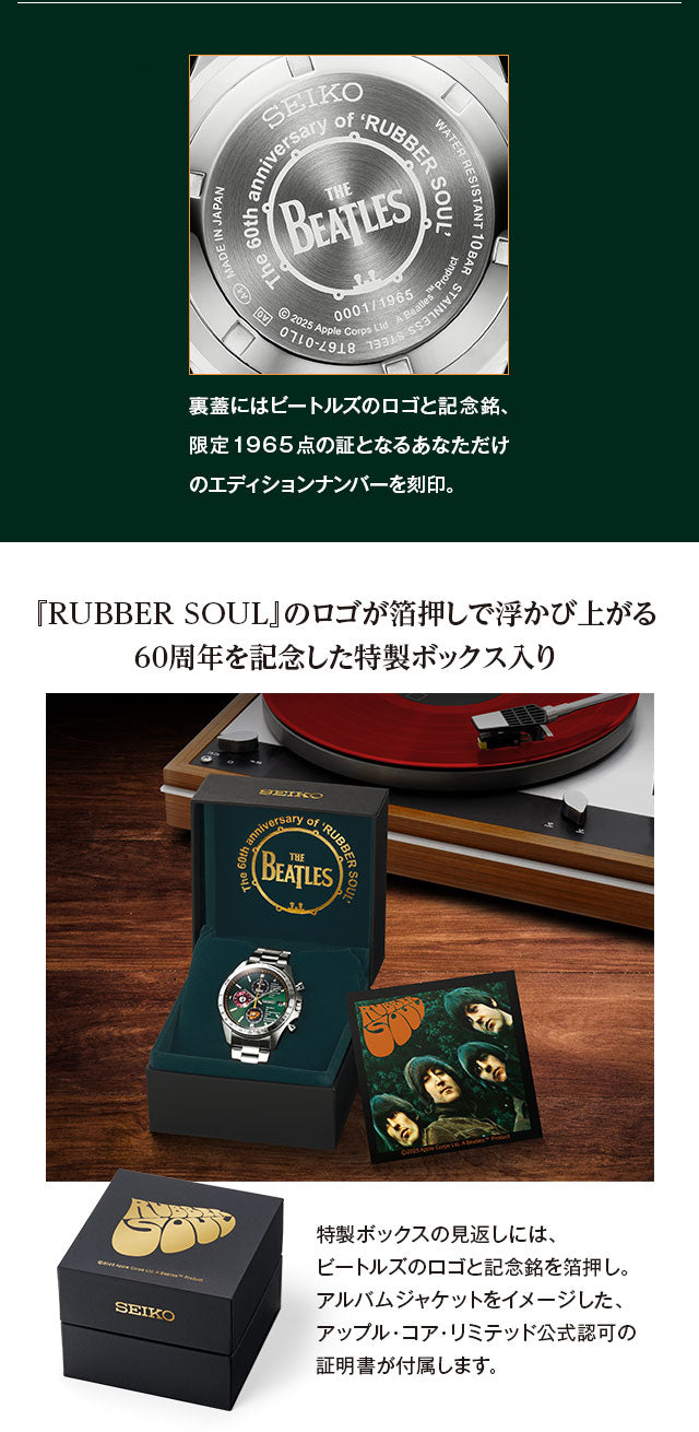 SEIKO THE BEATLES RUBBER SOUL 60週年紀念版 精工日本製 披頭四 限量手錶 JDM日版