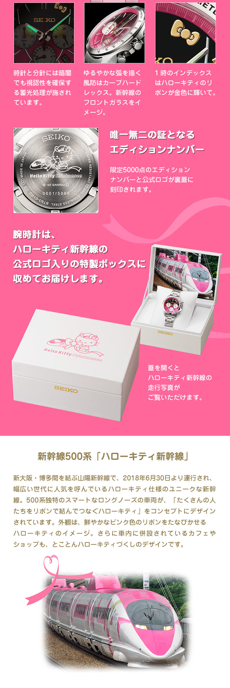 SEIKO 精工 X Hello Kitty 500系新幹線 25周年紀念 限定版手錶 JDM日版