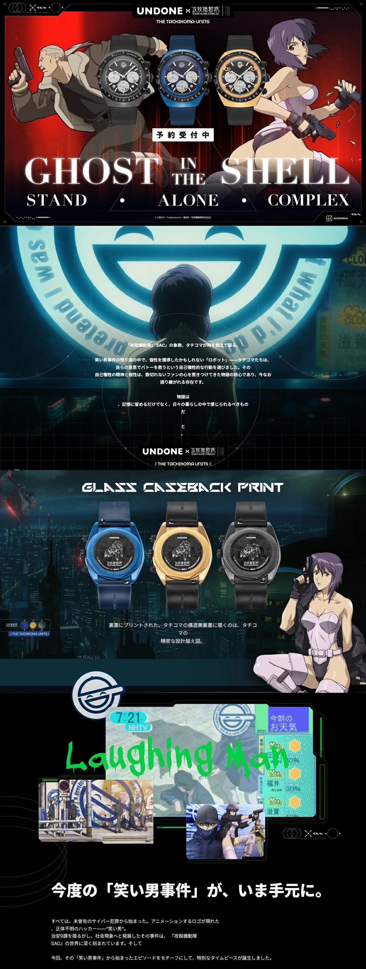 UNDONE X 攻殻機動隊 STAND ALONE COMPLEX 特別版 限量手錶 JDM日版