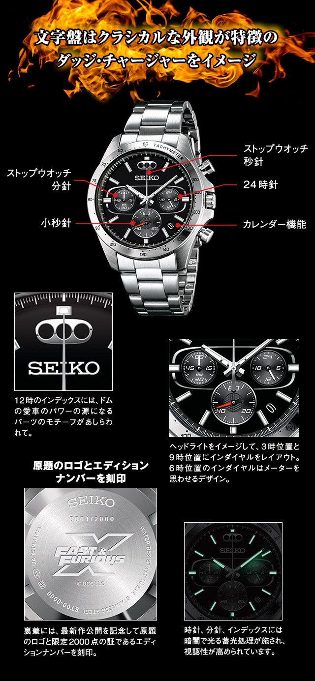 SEIKO Fast and Furious Fireboost  狂野時速 精工 日本製 限定版手錶 JDM日版