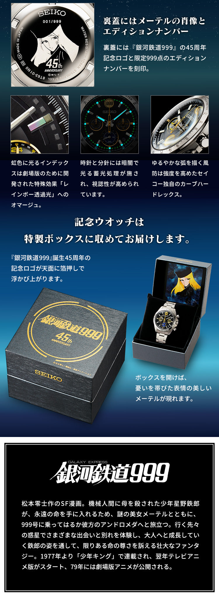 SEIKO Seiko x Galaxy Railway 999 45th Anniversary Limited edition watch JDM
