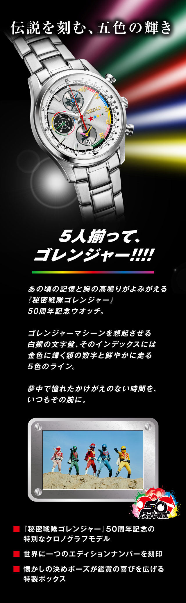 SEIKO 秘密戰隊 五連者 50週年紀念版 精工 日本製特別版手錶 JDM日版
