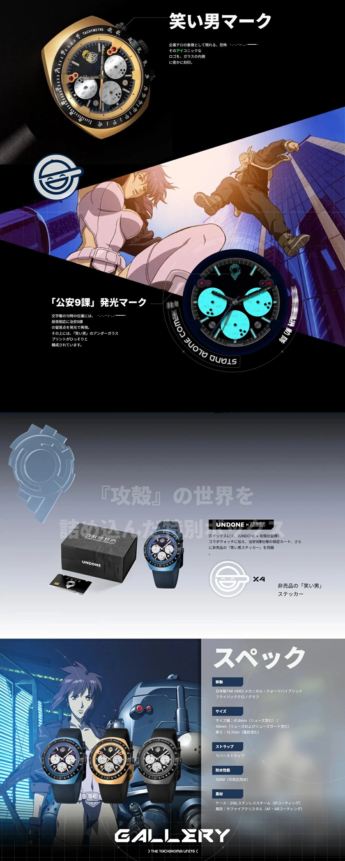 UNDONE X 攻殻機動隊 STAND ALONE COMPLEX 特別版 限量手錶 JDM日版