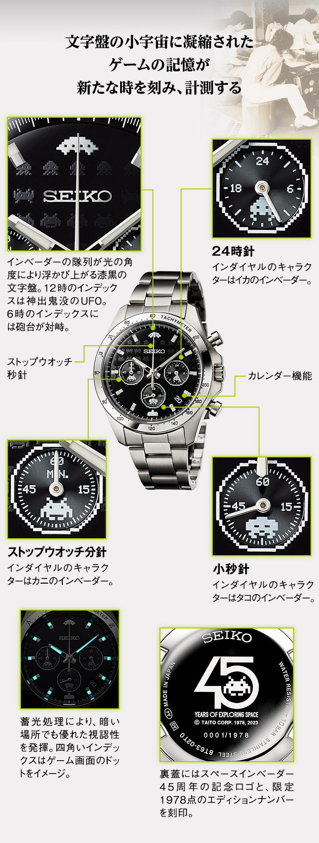 SEIKO X Space Invader Space Invaders 45th Anniversary made in Japan Limited Edition Watch JDM