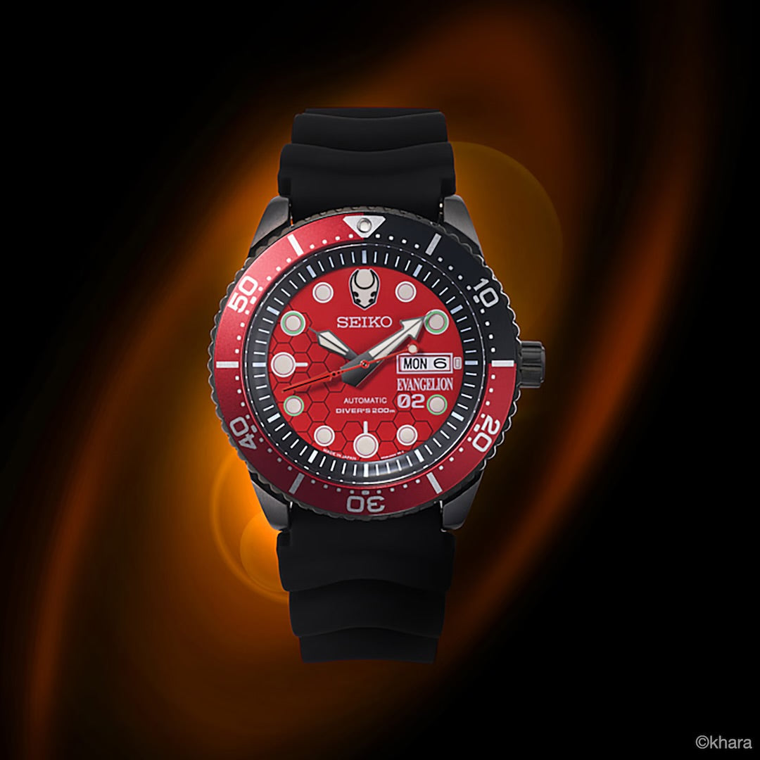 SEIKO X RADIO EVA 新世紀福音戰士 EVA-02 DIVER'S WATCH (EVA-02 MODEL) 限定版 精工 日本製限量手錶 JDM日版