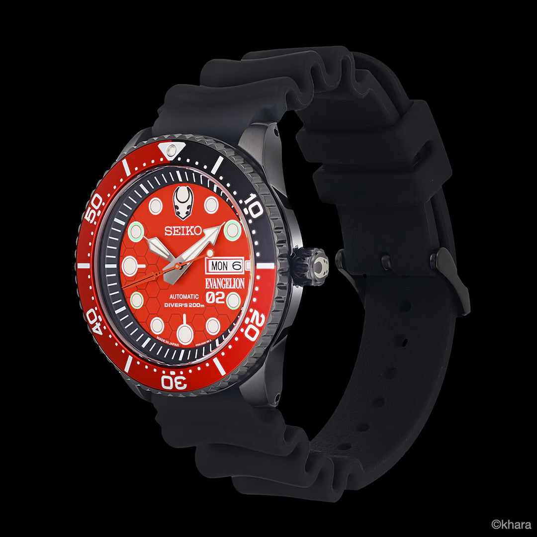 SEIKO X RADIO EVA 新世紀福音戰士 EVA-02 DIVER'S WATCH (EVA-02 MODEL) 限定版 精工 日本製限量手錶 JDM日版