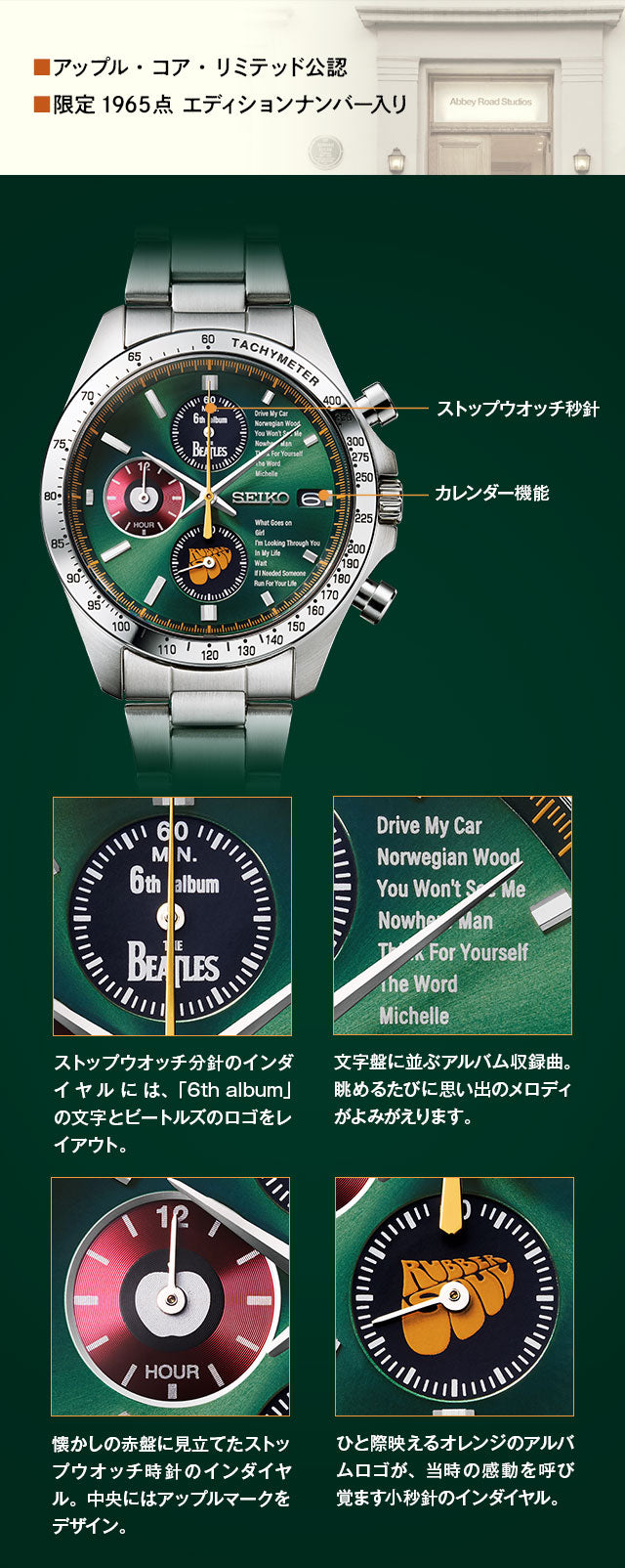 SEIKO THE BEATLES RUBBER SOUL 60週年紀念版 精工日本製 披頭四 限量手錶 JDM日版