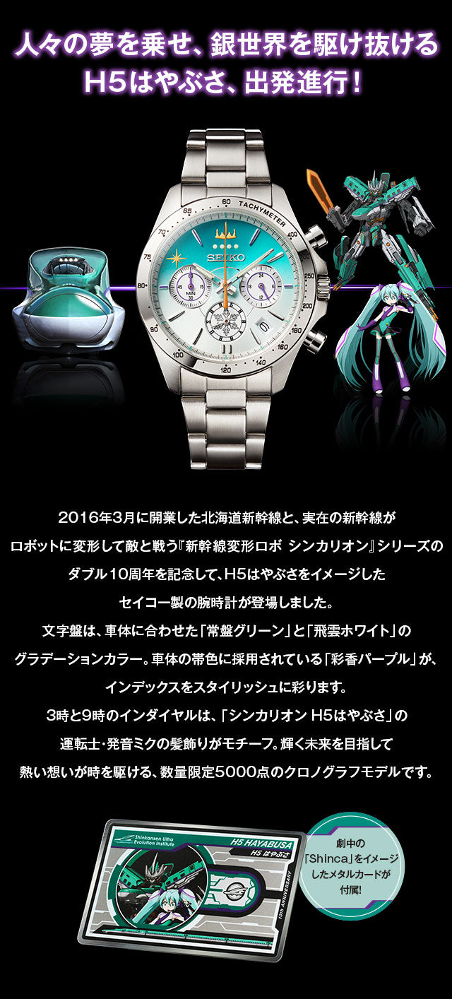 SEIKO X 北海道新幹線開業10週年 H5系 隼號 特別版 新幹線變形機器人發音未來 精工 日本製 限量版手錶 JDM日版