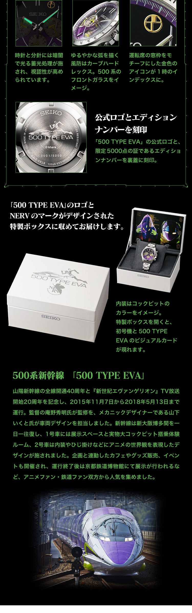 SEIKO Seiko X 500 Type EVA 500 Series Shinkansen 25th Anniversary Limited Edition Watch